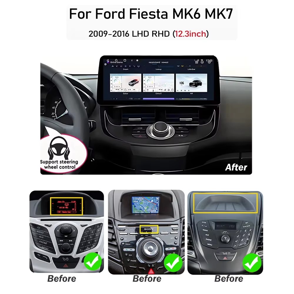 12,3 zoll Für Ford Fiesta MK6  – Ddr5 8Gb Bewertung und Preis
