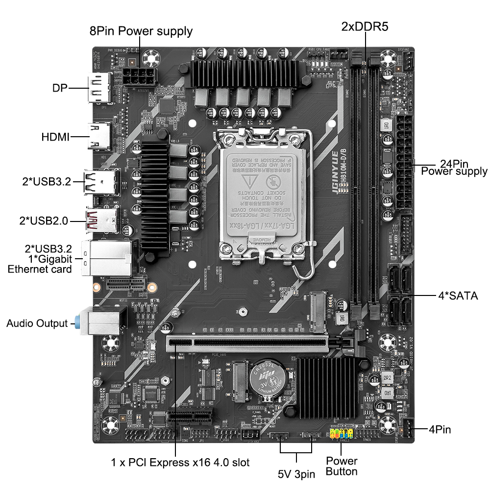 JGINYUE H810 Motherboard Intel – Ddr5 64Gb Bewertung und Preis